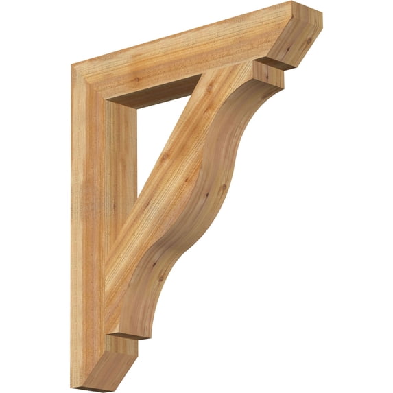 Ekena Millwork 6"W x 36"D x 42"H Funston Slat Rough Sawn Bracket, Western Red Cedar