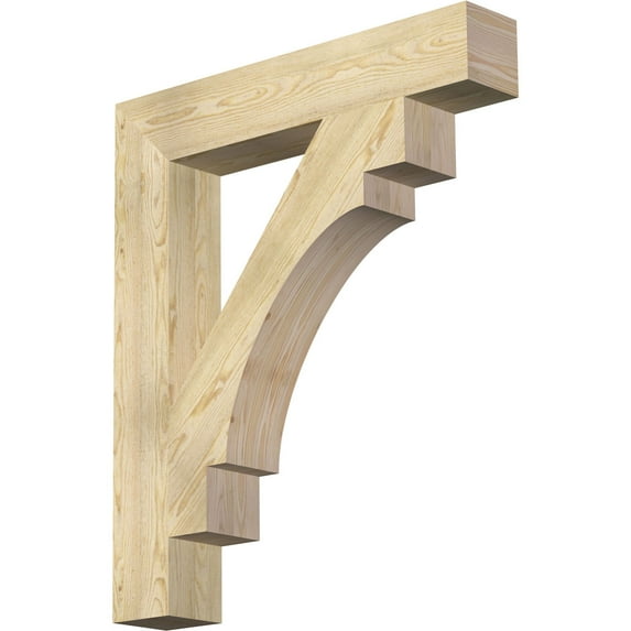 Ekena Millwork 6"W x 36"D x 42"H Merced Block Rough Sawn Bracket, Douglas Fir