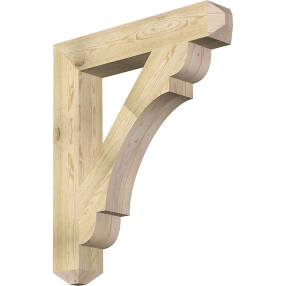 Ekena Millwork 6"W x 36"D x 42"H Olympic Craftsman Rough Sawn Bracket, Douglas Fir