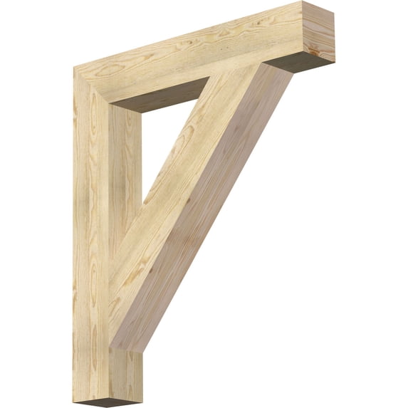 Ekena Millwork 6"W x 36"D x 42"H Traditional Block Rough Sawn Bracket, Douglas Fir