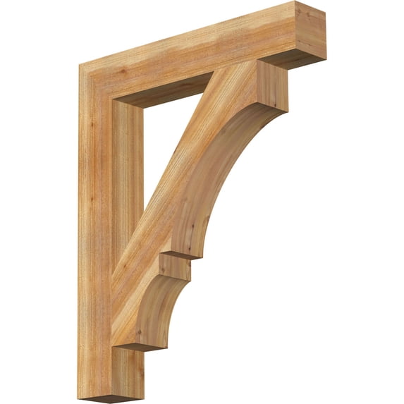 Ekena Millwork 6"W x 36"D x 44"H Balboa Block Rough Sawn Bracket, Western Red Cedar