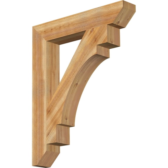 Ekena Millwork 6"W x 36"D x 44"H Merced Slat Rough Sawn Bracket, Western Red Cedar