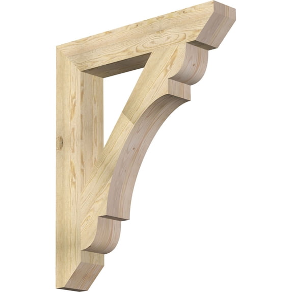 Ekena Millwork 6"W x 36"D x 44"H Olympic Slat Rough Sawn Bracket, Douglas Fir