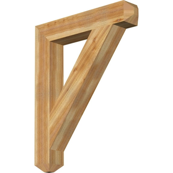 Ekena Millwork 6"W x 36"D x 44"H Traditional Craftsman Rough Sawn Bracket, Western Red Cedar