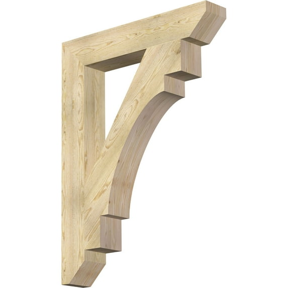 Ekena Millwork 6"W x 36"D x 48"H Merced Slat Rough Sawn Bracket, Douglas Fir