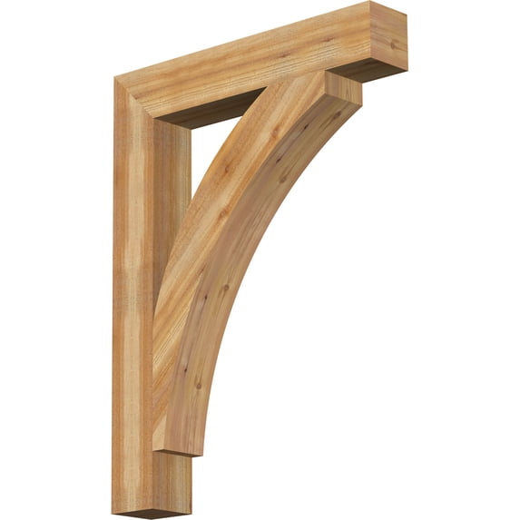Ekena Millwork 6"W x 36"D x 48"H Thorton Block Rough Sawn Bracket, Western Red Cedar