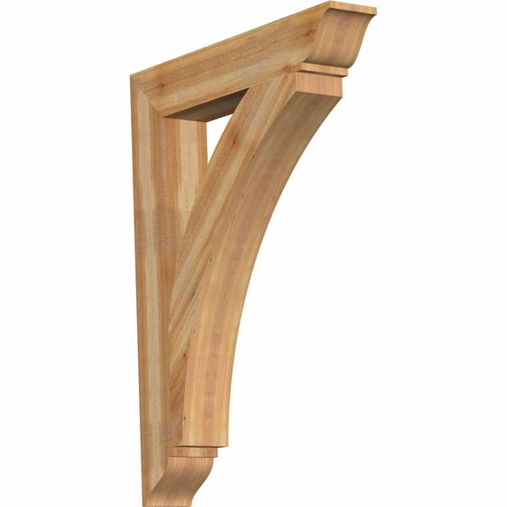 Ekena Millwork 6"W x 36"D x 48"H Thorton Traditional Rough Sawn Bracket, Western Red Cedar