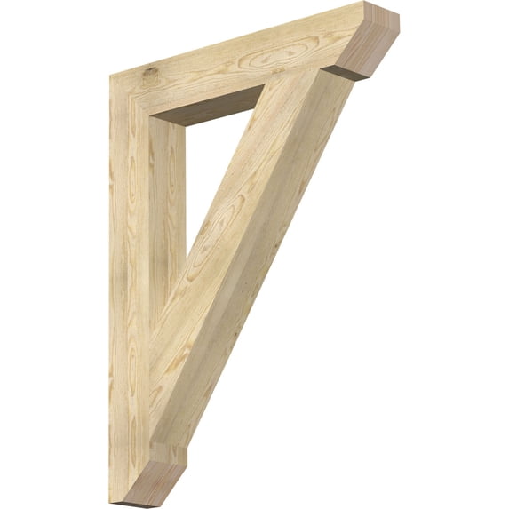 Ekena Millwork 6"W x 36"D x 48"H Traditional Slat Rough Sawn Bracket, Douglas Fir