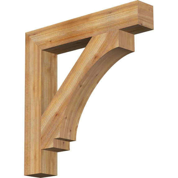 Ekena Millwork 6"W x 38"D x 38"H Imperial Block Rough Sawn Bracket, Western Red Cedar