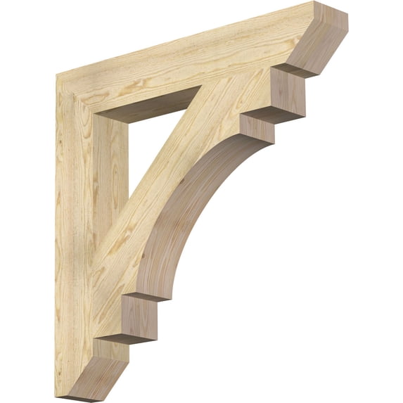Ekena Millwork 6"W x 38"D x 38"H Merced Slat Rough Sawn Bracket, Douglas Fir