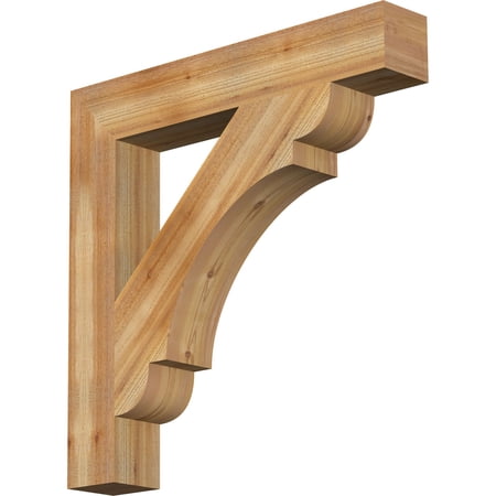 Ekena Millwork 6"W x 38"D x 38"H Olympic Block Rough Sawn Bracket, Western Red Cedar