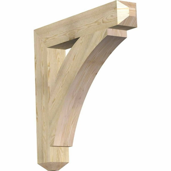 Ekena Millwork 6"W x 38"D x 38"H Thorton Craftsman Rough Sawn Bracket, Douglas Fir