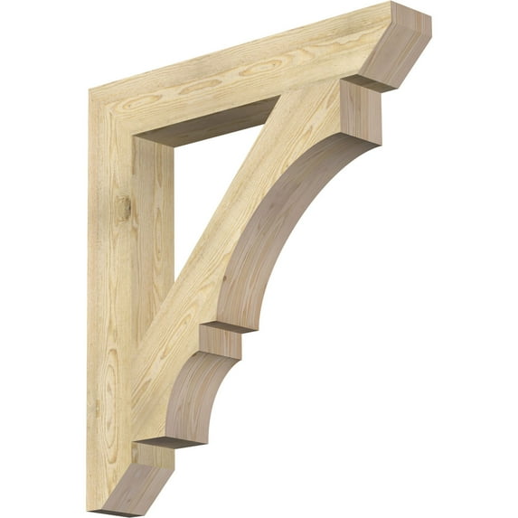 Ekena Millwork 6"W x 38"D x 42"H Balboa Slat Rough Sawn Bracket, Douglas Fir