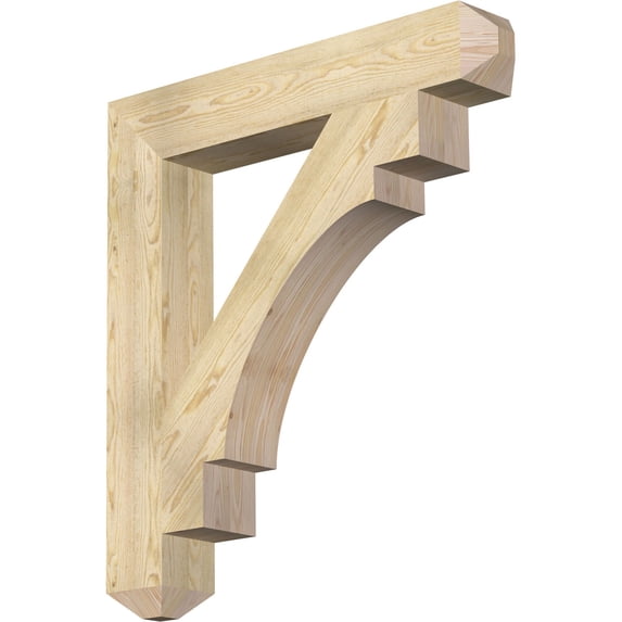 Ekena Millwork 6"W x 38"D x 42"H Merced Craftsman Rough Sawn Bracket, Douglas Fir