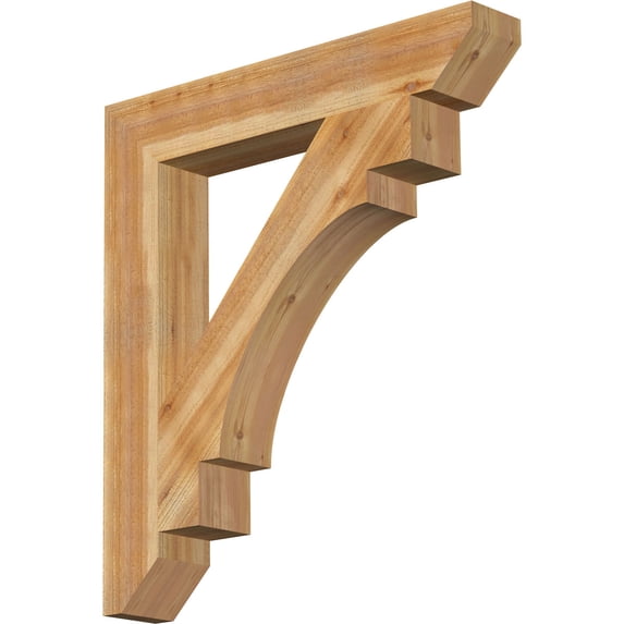 Ekena Millwork 6"W x 38"D x 42"H Merced Slat Rough Sawn Bracket, Western Red Cedar