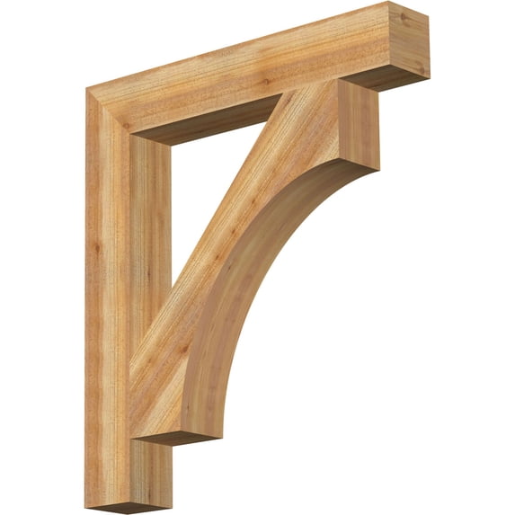 Ekena Millwork 6"W x 38"D x 42"H Westlake Block Rough Sawn Bracket, Western Red Cedar