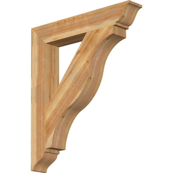 Ekena Millwork 6"W x 38"D x 44"H Funston Traditional Rough Sawn Bracket, Western Red Cedar