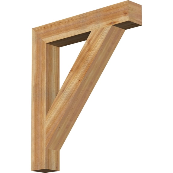 Ekena Millwork 6"W x 38"D x 44"H Traditional Block Rough Sawn Bracket, Western Red Cedar