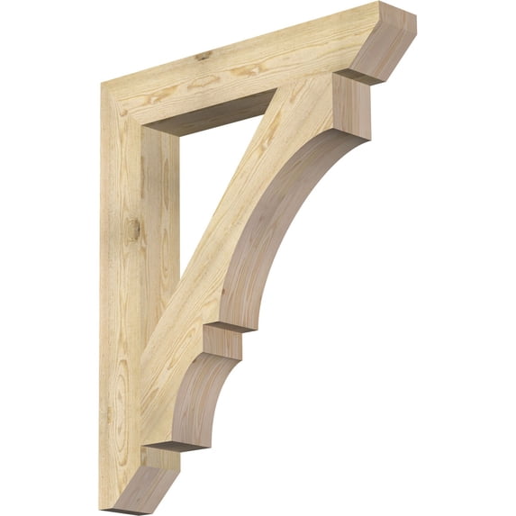 Ekena Millwork 6"W x 38"D x 46"H Balboa Slat Rough Sawn Bracket, Douglas Fir