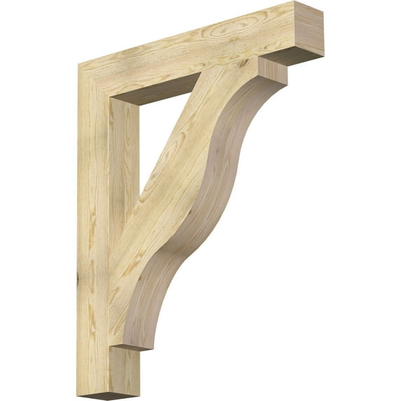 Ekena Millwork 6"W x 38"D x 46"H Funston Block Rough Sawn Bracket, Douglas Fir
