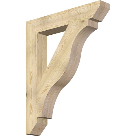 Ekena Millwork 6"W x 38"D x 46"H Funston Slat Rough Sawn Bracket, Douglas Fir
