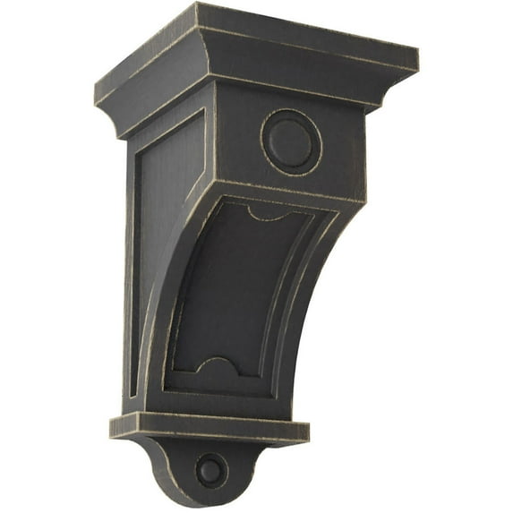 Ekena Millwork 6"W x 4 3/4"D x 12"H Arts and Crafts Wood Vintage Decor Corbel, Black