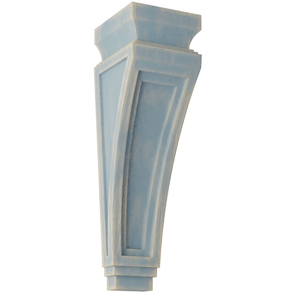 Ekena Millwork 6"W x 4"D x 11"H Alpine Wood Vintage Decor Corbel, Driftwood Blue