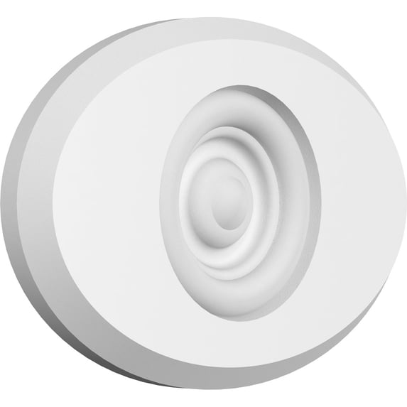 Ekena Millwork 6"W x 4"H x 1/2"P Standard Dalton Bullseye Rosette with Beveled Edge