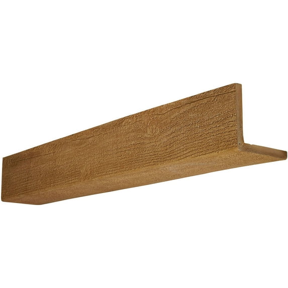 Ekena Millwork 6"W x 4"H x 20'L 2-Sided (L-beam) Rough Sawn Endurathane Faux Wood Ceiling Beam, Natural Pine