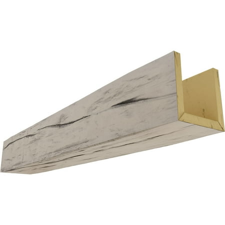Ekena Millwork 6"W x 4"H x 20'L 3-Sided (U-beam) Riverwood Endurathane Faux Wood Ceiling Beam, Burnished Pine
