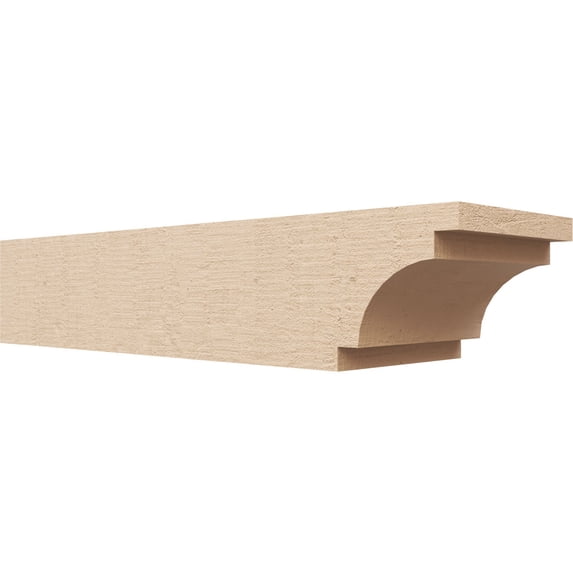 Ekena Millwork 6"W x 4"H x 20"L Mediterranean Woodgrain TimberThane Rafter Tail, Primed Tan