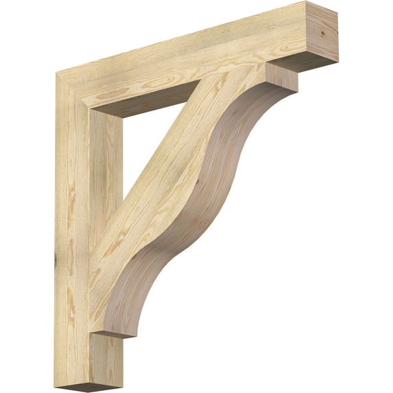 Ekena Millwork 6"W x 40"D x 40"H Funston Block Rough Sawn Bracket, Douglas Fir