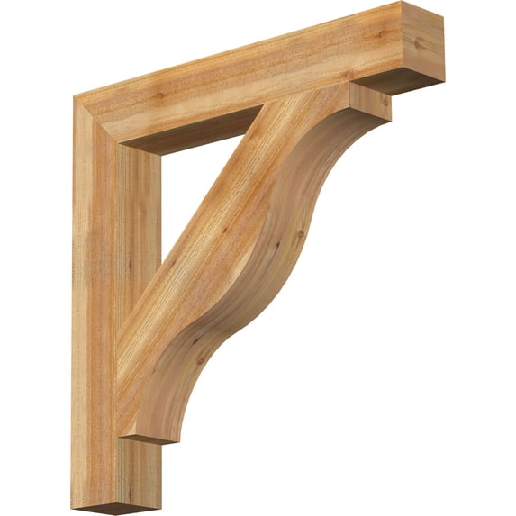 Ekena Millwork 6"W x 40"D x 40"H Funston Block Rough Sawn Bracket, Western Red Cedar