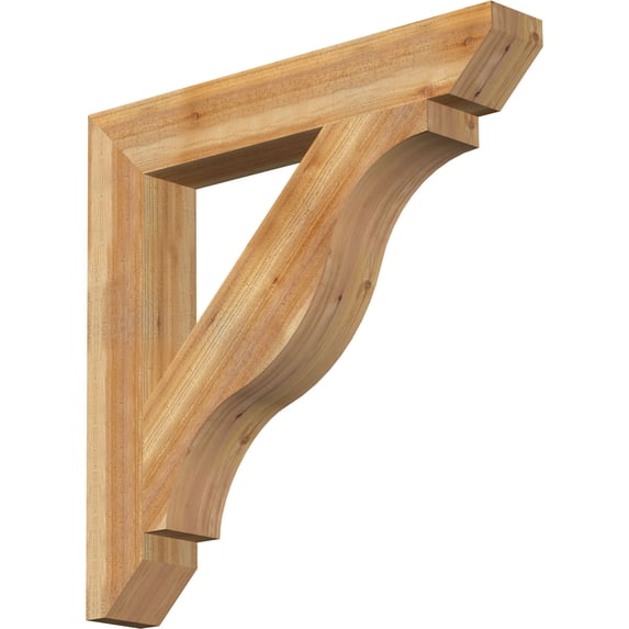 Ekena Millwork 6"W x 40"D x 40"H Funston Slat Rough Sawn Bracket, Western Red Cedar