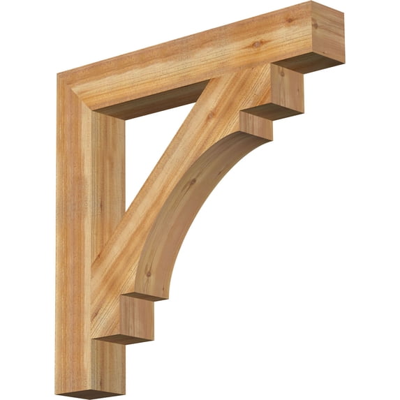 Ekena Millwork 6"W x 40"D x 40"H Merced Block Rough Sawn Bracket, Western Red Cedar