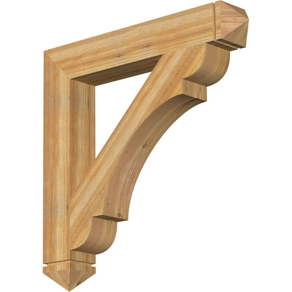 Ekena Millwork 6"W x 40"D x 40"H Olympic Arts & Crafts Rough Sawn Bracket, Western Red Cedar