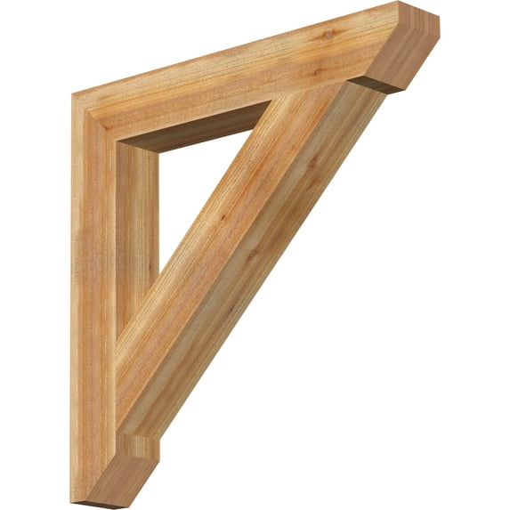 Ekena Millwork 6"W x 40"D x 40"H Traditional Slat Rough Sawn Bracket, Western Red Cedar