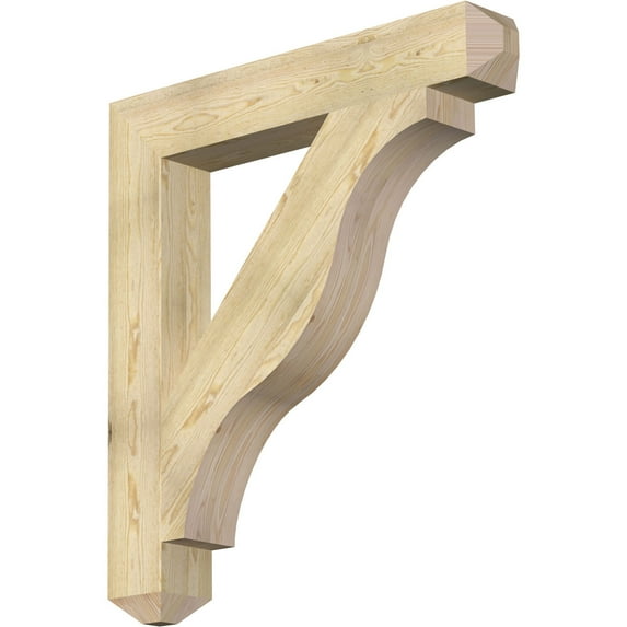 Ekena Millwork 6"W x 40"D x 44"H Funston Craftsman Rough Sawn Bracket, Douglas Fir