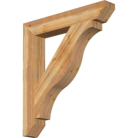 Ekena Millwork 6"W x 40"D x 44"H Funston Slat Rough Sawn Bracket, Western Red Cedar