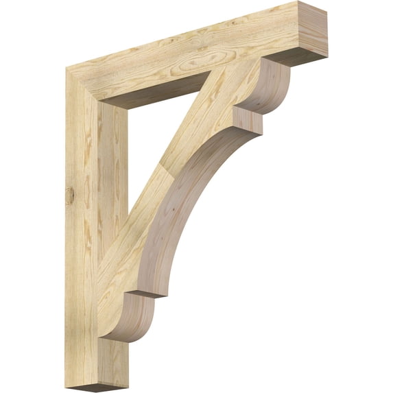 Ekena Millwork 6"W x 40"D x 44"H Olympic Block Rough Sawn Bracket, Douglas Fir