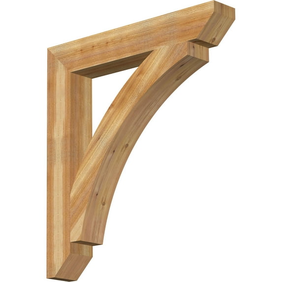 Ekena Millwork 6"W x 40"D x 44"H Thorton Slat Rough Sawn Bracket, Western Red Cedar