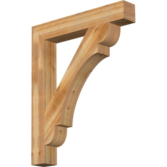 Ekena Millwork 6"W x 40"D x 48"H Olympic Block Rough Sawn Bracket, Western Red Cedar