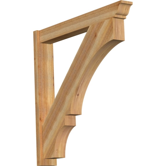 Ekena Millwork 6"W x 42"D x 42"H Balboa Rough Sawn Traditional Outlooker, Western Red Cedar