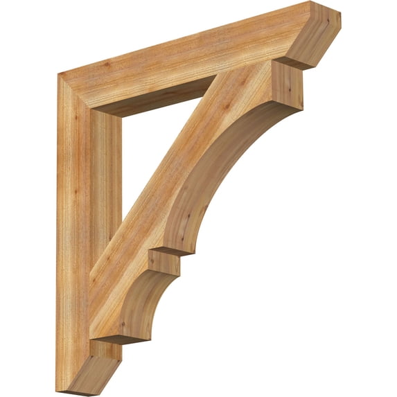 Ekena Millwork 6"W x 42"D x 42"H Balboa Slat Rough Sawn Bracket, Western Red Cedar