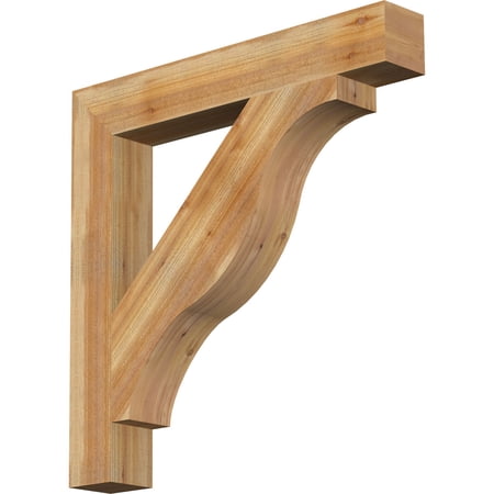 Ekena Millwork 6"W x 42"D x 42"H Funston Block Rough Sawn Bracket, Western Red Cedar