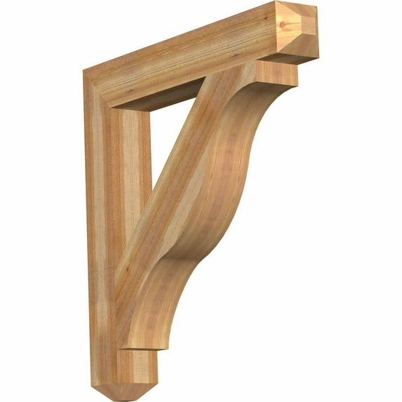 Ekena Millwork 6"W x 42"D x 42"H Funston Craftsman Rough Sawn Bracket, Western Red Cedar