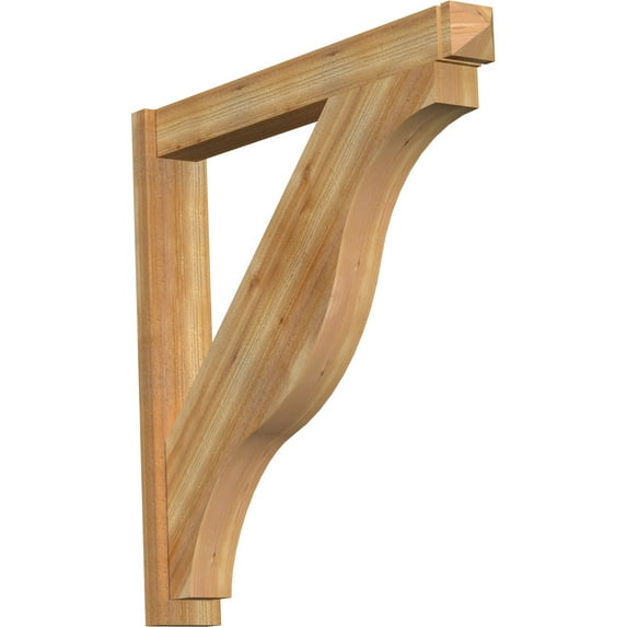 Ekena Millwork 6"W x 42"D x 42"H Funston Rough Sawn Arts and Crafts Outlooker, Western Red Cedar