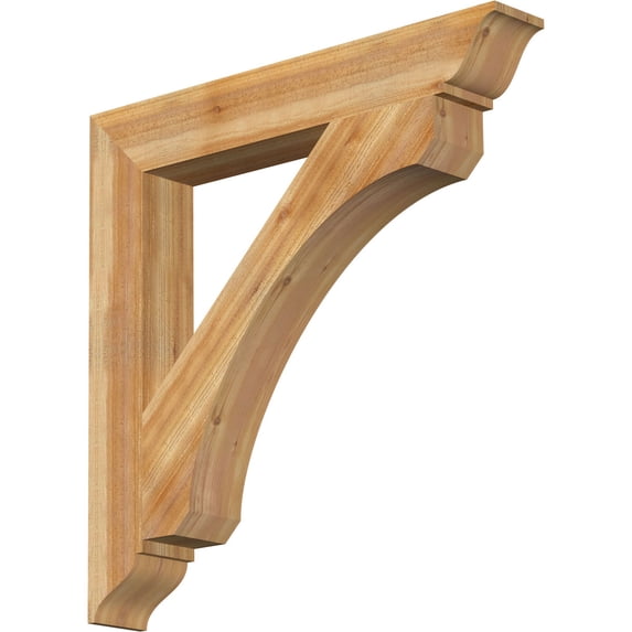 Ekena Millwork 6"W x 42"D x 42"H Legacy Traditional Rough Sawn Bracket, Western Red Cedar