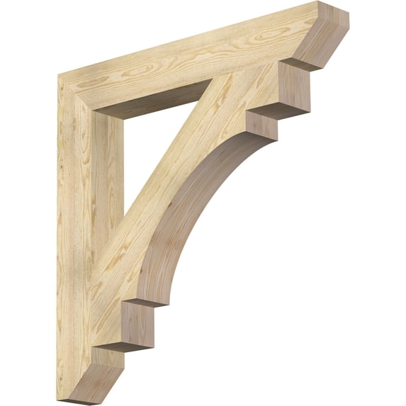 Ekena Millwork 6"W x 42"D x 42"H Merced Slat Rough Sawn Bracket, Douglas Fir