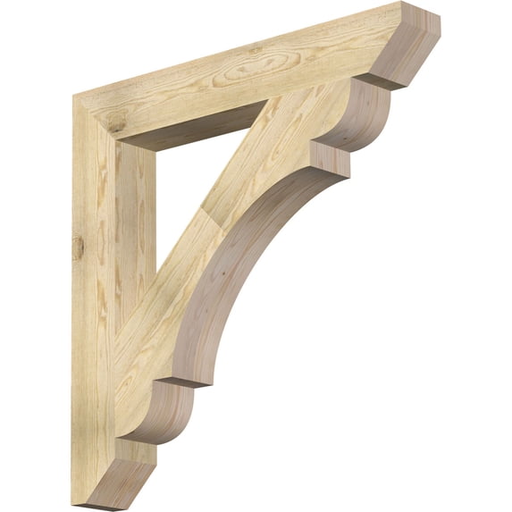 Ekena Millwork 6"W x 42"D x 42"H Olympic Slat Rough Sawn Bracket, Douglas Fir